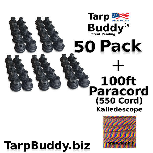 Tarp Buddy 50 pack w paracord Kaliedescope